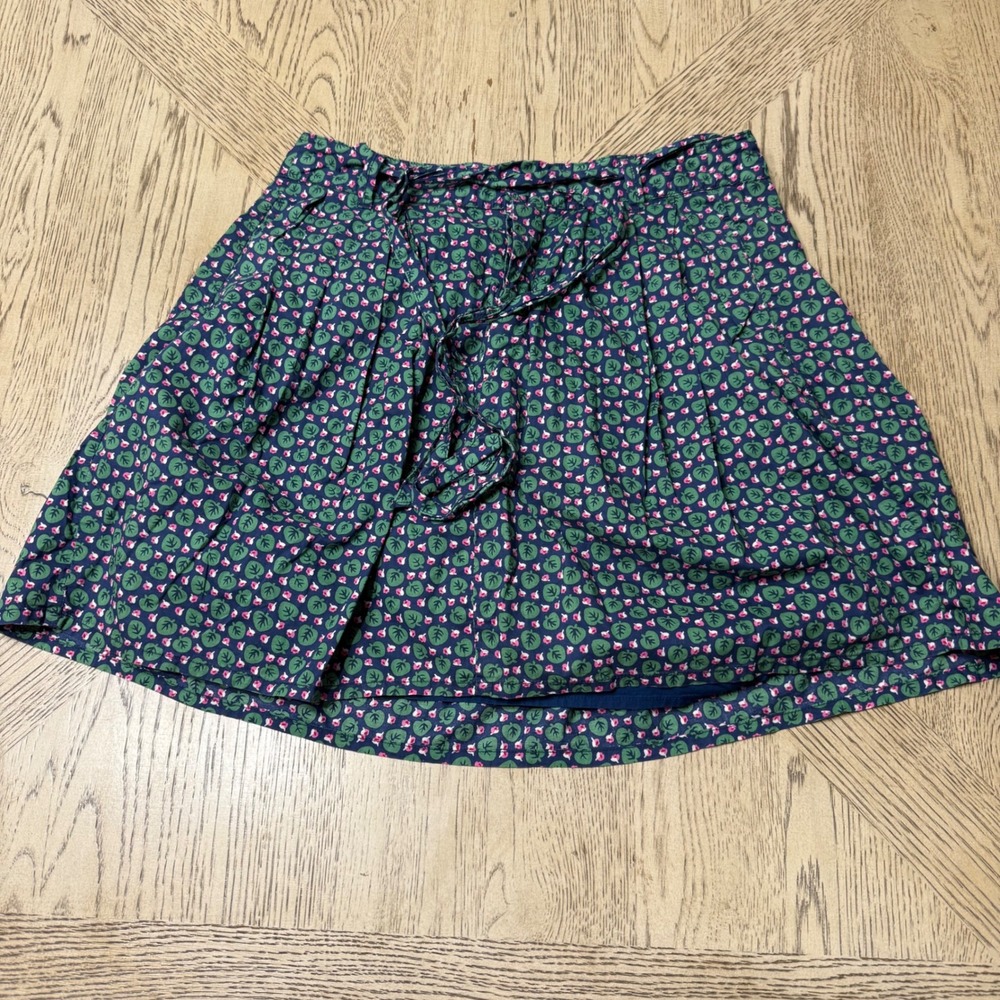 Gap Womens Size 2 Blue Green Pink Floral Leaf Print Mini‎ Skirt